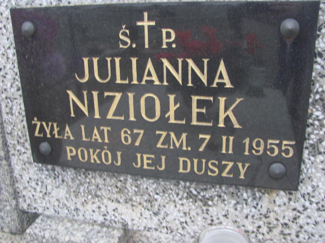 Julianna Niziołek 1888 Skarżysko Kościelne - Grobonet - Wyszukiwarka osób pochowanych