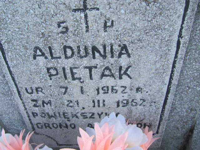 Aldona Łucja Piętak 1962 Skarżysko Kościelne - Grobonet - Wyszukiwarka osób pochowanych